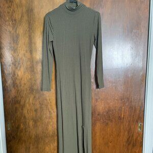 Venus Ribbed Mock Neck Maxi Dress
